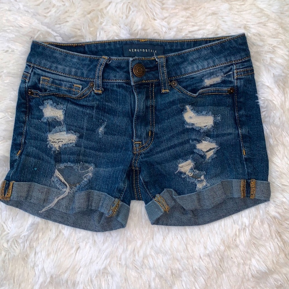 Aeropostale Distressed Jean Shorts- Size 000